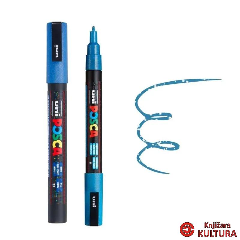 MARKER UNI PC-3ML POSCA GLITER SVIJETLO PLAVI 