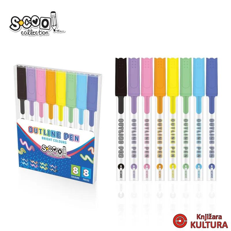 MARKER SET OUTLINER GEL PEN 1/8 SC3012 
