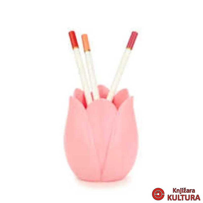 CAŠA ZA OLOVKE,Tulip,pink,plastic 