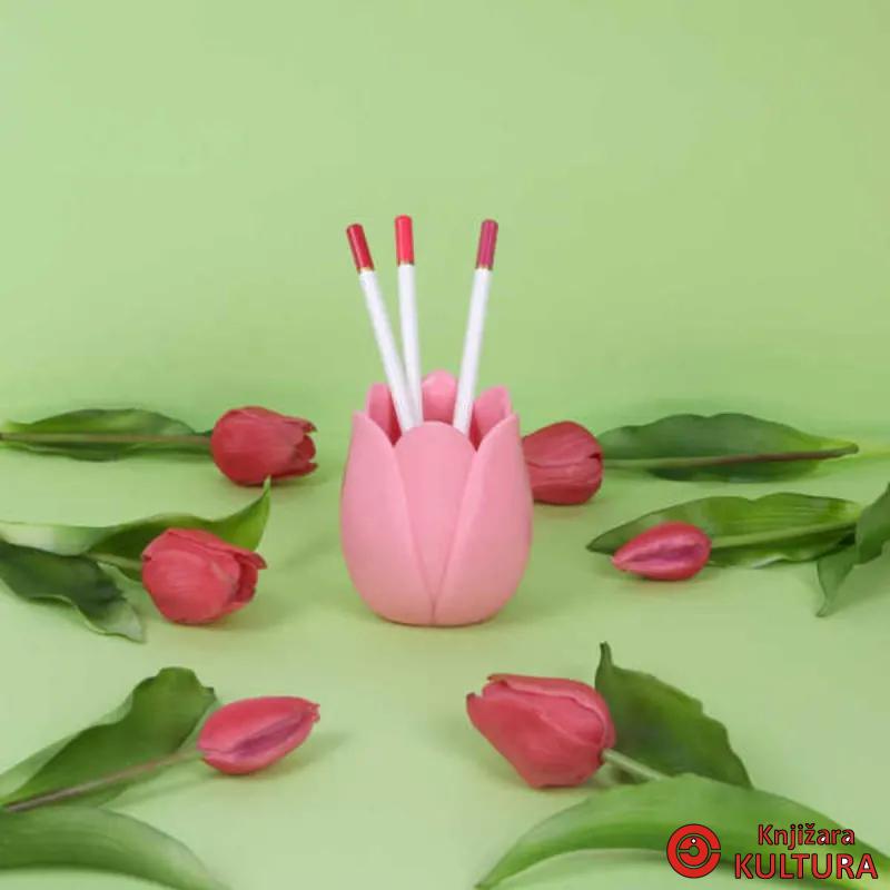 CAŠA ZA OLOVKE,Tulip,pink,plastic 
