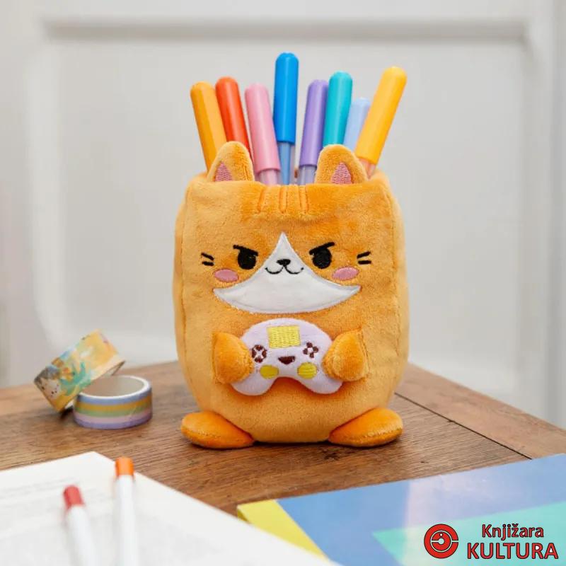 CAŠA ZA OLOVKE,Fluffy Kawaii Gamer,plastic/fabric 
