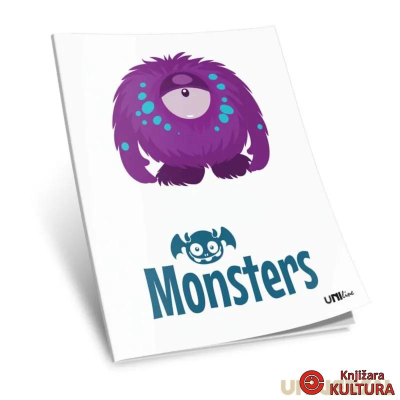 SVESKA  A5 52L UNIV.MONSTERS KARO 