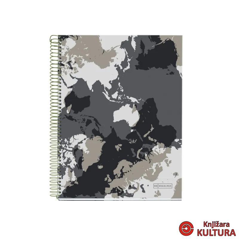 SVESKA A4 140 HOR WORLD MAP MR 