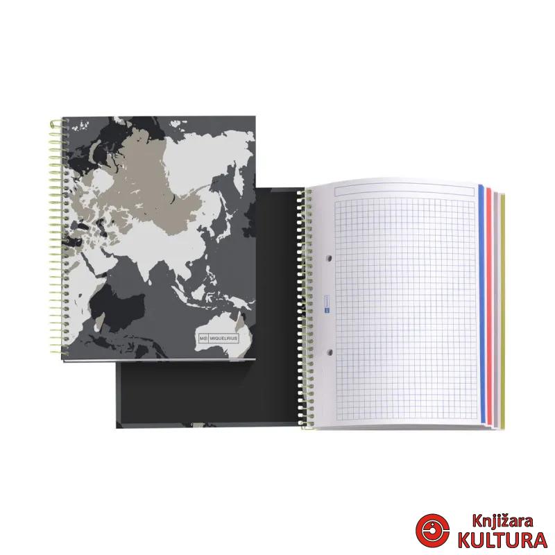 SVESKA A5 140 SQU WORLD MAP MR 