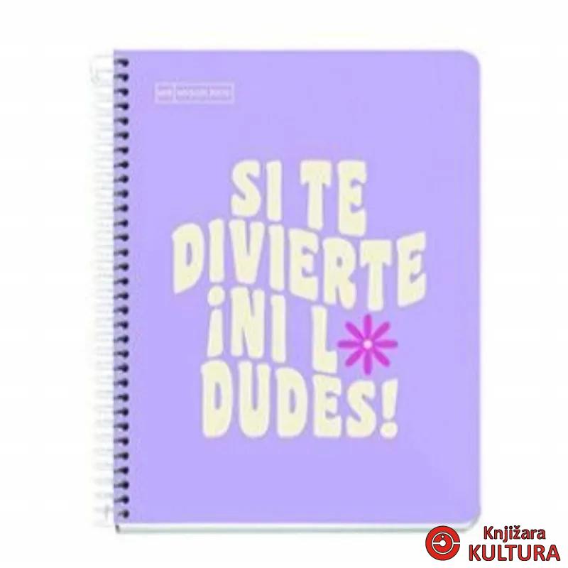 SVESKA A5 100 SQU 90G MESSAGES LAVANDER 