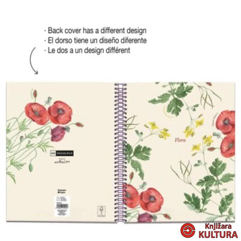 SVESKA A5 100L AMAPOLA BOTANICAL FLORA KARO MR04423 