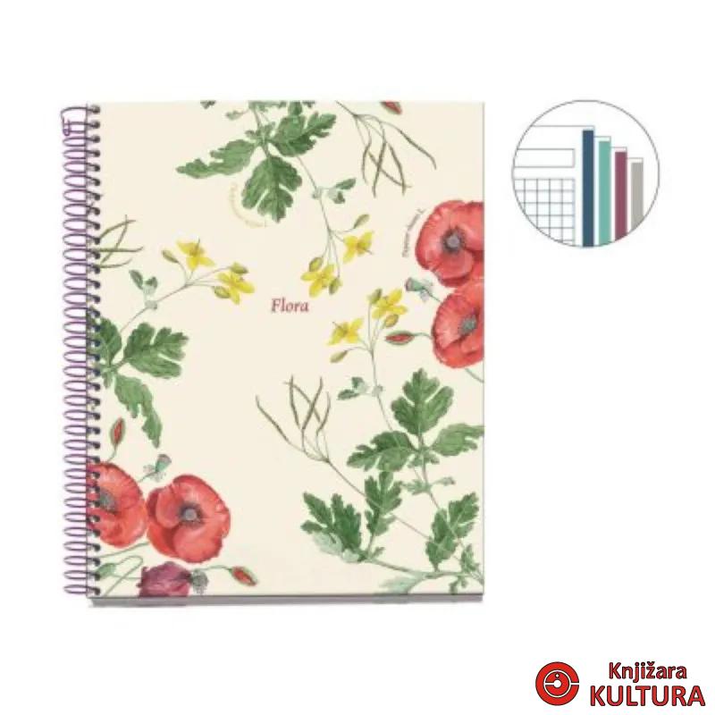 SVESKA A5 100L AMAPOLA BOTANICAL FLORA KARO MR04423 