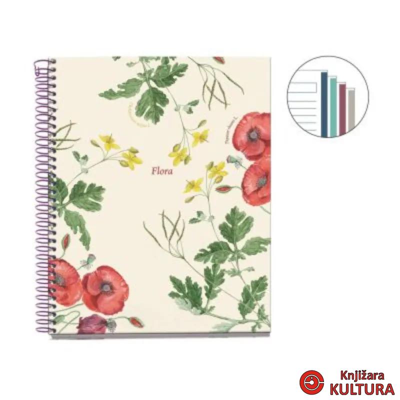 SVESKA A5 100L AMAPOLA BOTANICAL FLORA DIKTO MR04424 