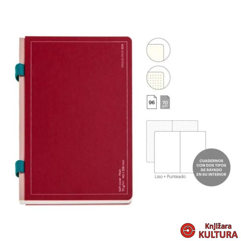 SVESKA A5 DOUBLE PLAIN DOT.RED MR08316 