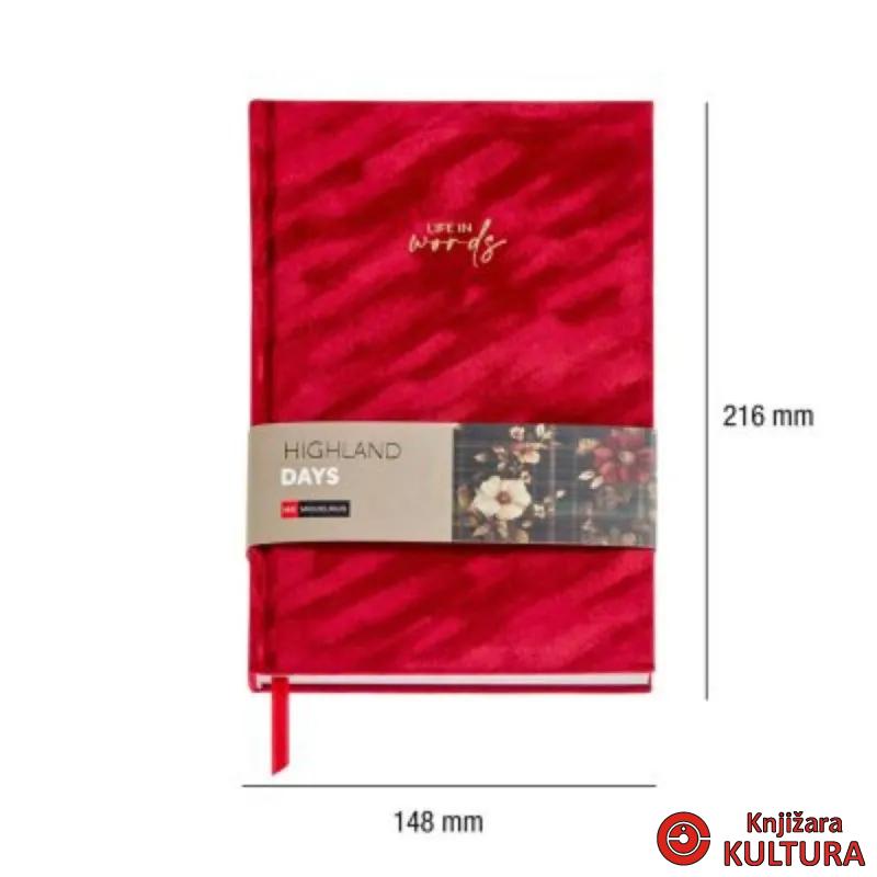 SVESKA A5 PLAIN RED VELVET H.DAYS MR8293 