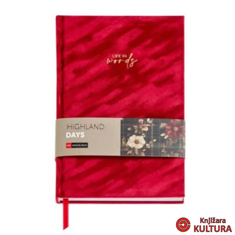 SVESKA A5 PLAIN RED VELVET H.DAYS MR8293 