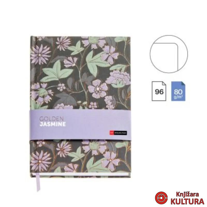 SVESKA A5 PLAIN FLOWERS GOLDEN JAZMIN MR8305 