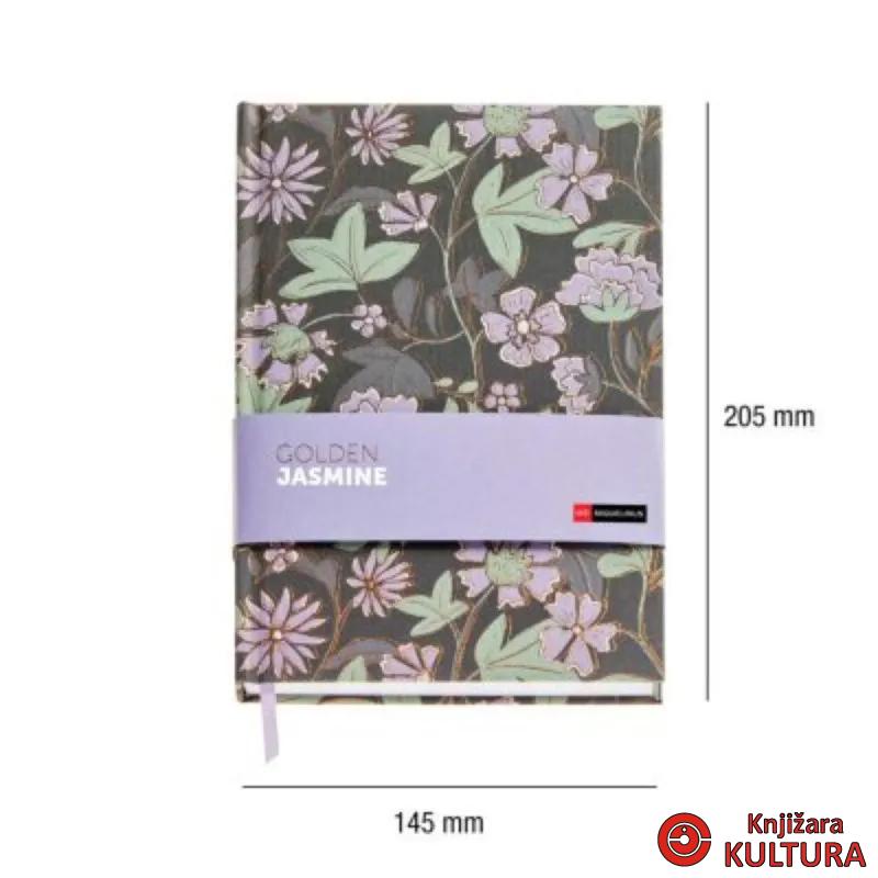 SVESKA A5 PLAIN FLOWERS GOLDEN JAZMIN MR8305 