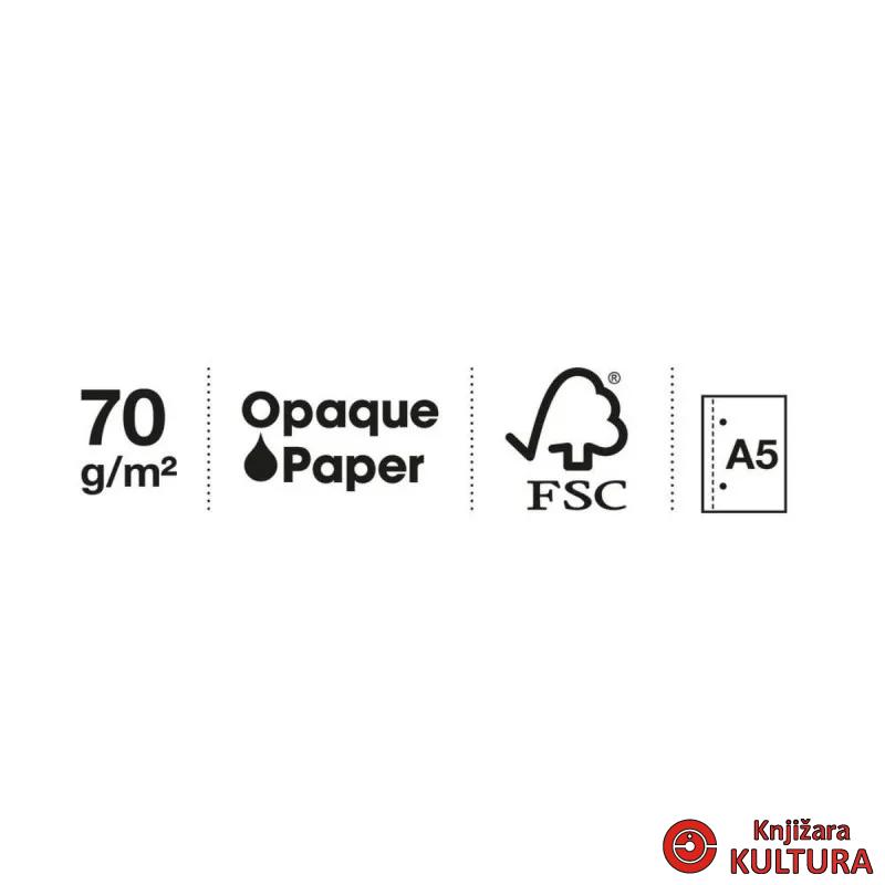SVESKA A5 120 SQU 70g PP AURORA SANTORINI 