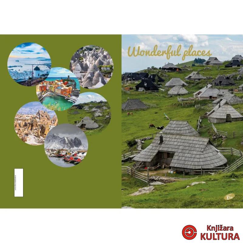 SVESKA A4 52L WONDERFUL PALCES KARO 