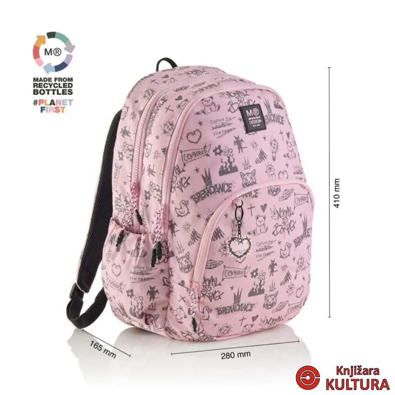 RUKSAK ŠKOLSKI OSLO RECYC.NOTBORING PINK 3COMP 