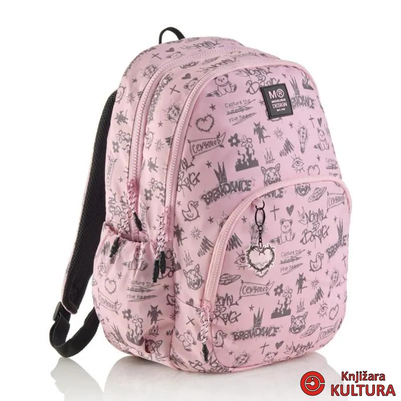 RUKSAK ŠKOLSKI OSLO RECYC.NOTBORING PINK 3COMP 