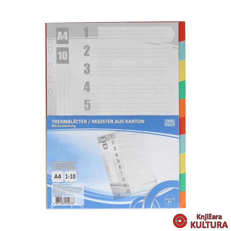 INDEX TTO1-10 A4 KARTONSKI BOJA 