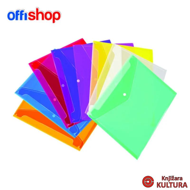 FASCIKLA KOVERTA A4 TRANSPARENT COLORS OFFISHOP 