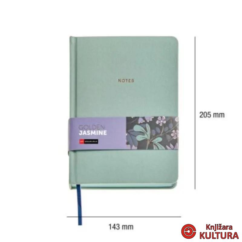 NOTES A5 RULER GREEN GOLDEN JAZMIN MR8307 