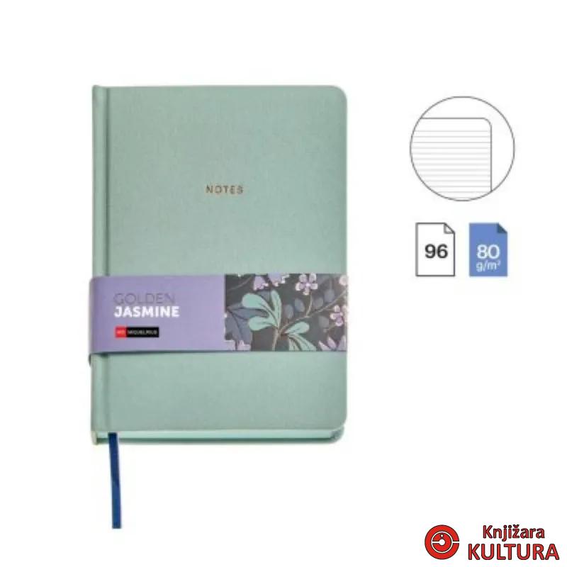 NOTES A5 RULER GREEN GOLDEN JAZMIN MR8307 