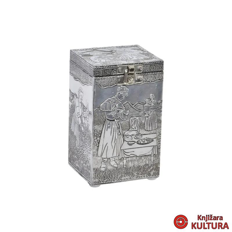 KUTIJA WOOD ALUMINIUM 8,5X8X14,5 SILVER 