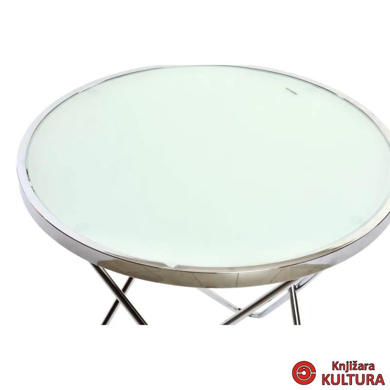 AUXILIARY TABLE INOX GLASS 55X57 GLAZED 