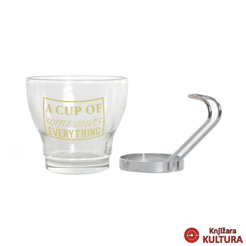 CUP SET 3 GLASS METAL 140 CC. 