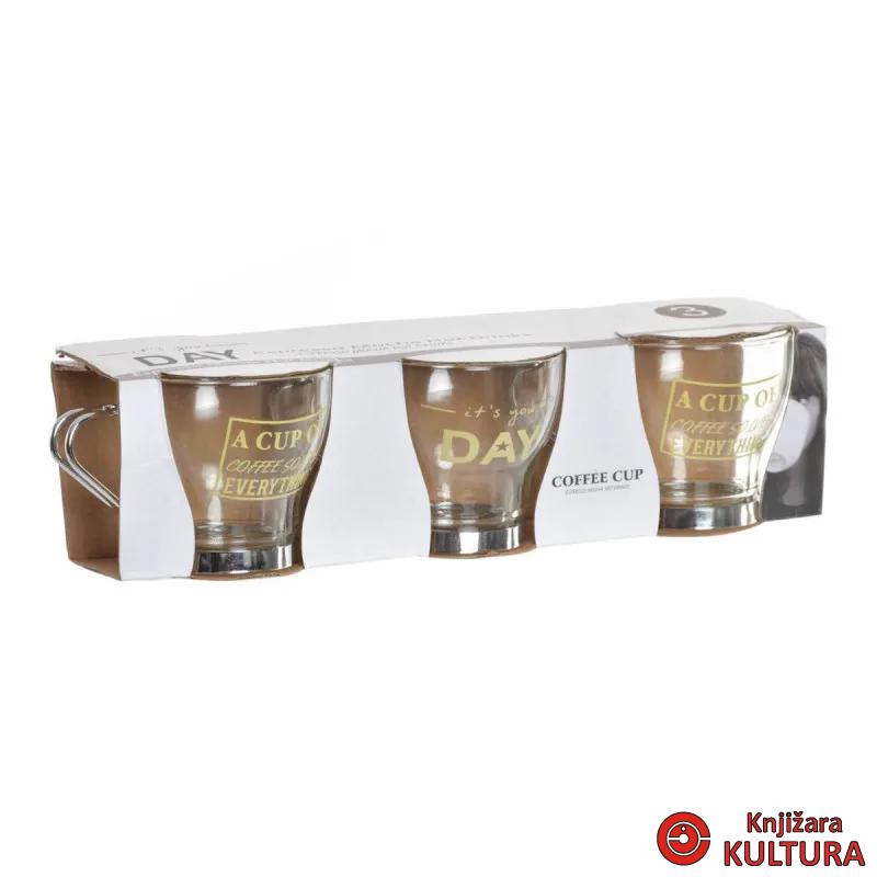 CUP SET 3 GLASS METAL 140 CC. 