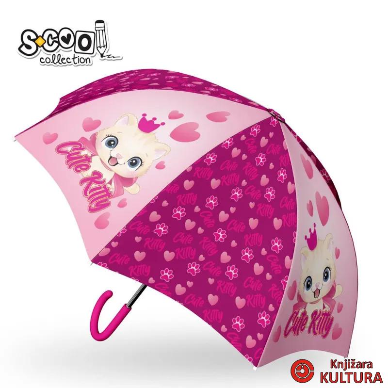 KIŠOBRAN DEČIJI CUTE KITTY FI 48.5CM PONGEE AUTO OPEN SC2239 