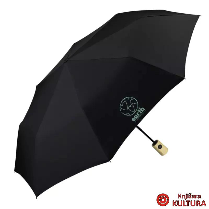 KIŠOBRAN EARTH MINI AC 94CM CRNI HAPPY RAIN 