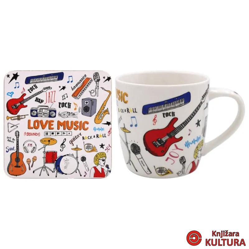 ŠOLJA I PODMETAČ LOVE MUSIC LP95545 