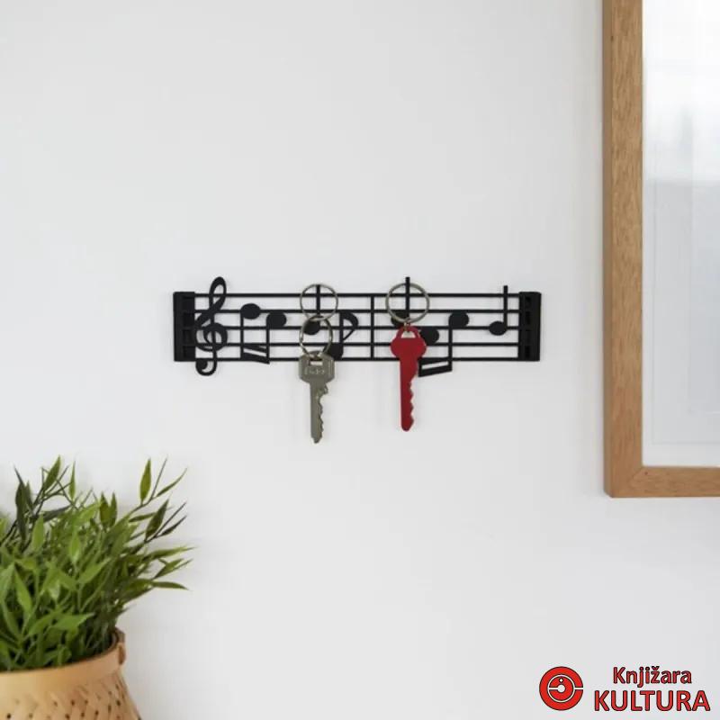 Čiviluk za ključeve Music crni 