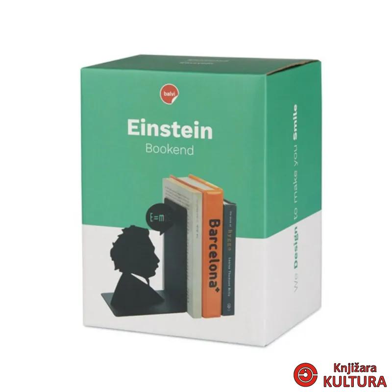 Držač za knjige, Einstein, crni, metal 