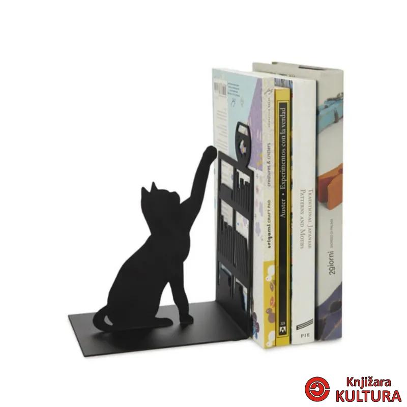 Držač za knjige, Fishing Cat, crni, metal 