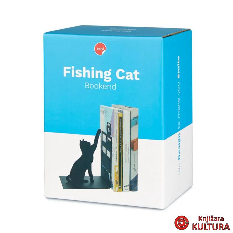 Držač za knjige, Fishing Cat, crni, metal 