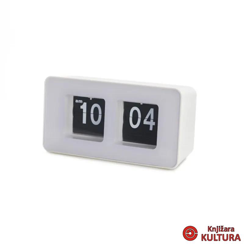 Sat stolni, Flip Clock, bijeli, 2xAA 