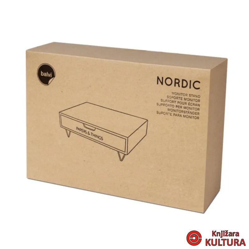 Stalak za monitor,  Nordic, drawer, bijeli 