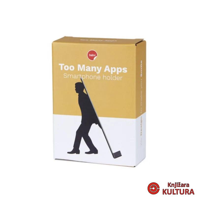 Držač za mobilni, Too Many Apps, crni, metal 