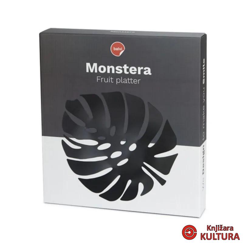 Korpa za voće, Monstera, crni, metal 