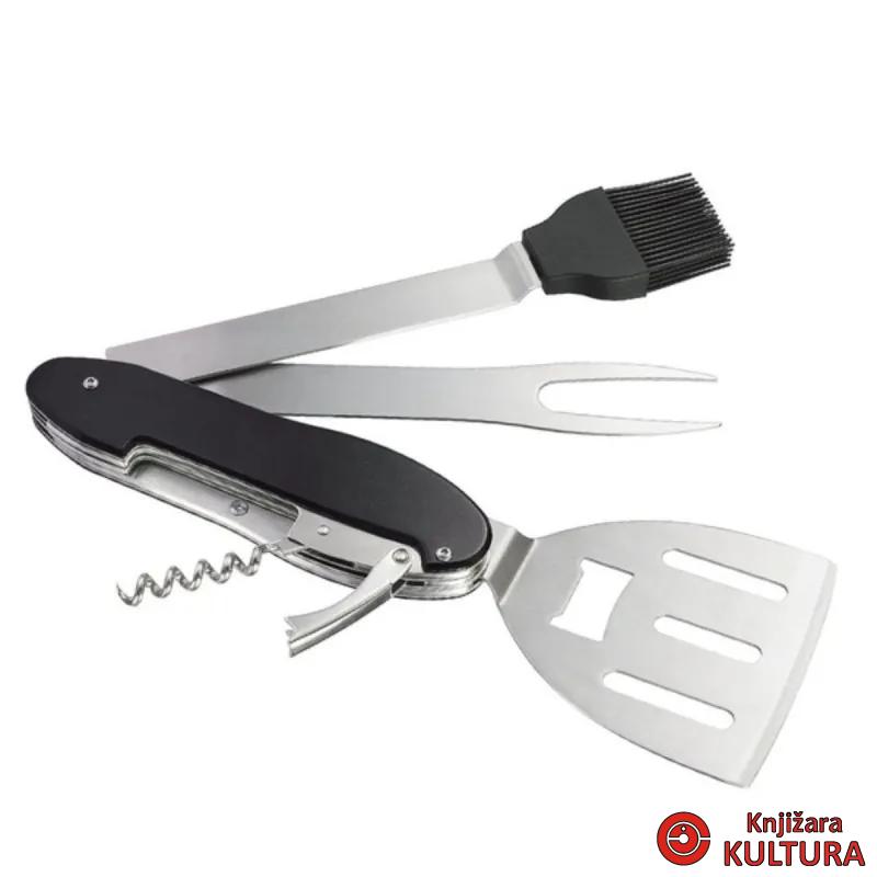 Pribor za roštilj,  Multi BBQ, crni, metal 