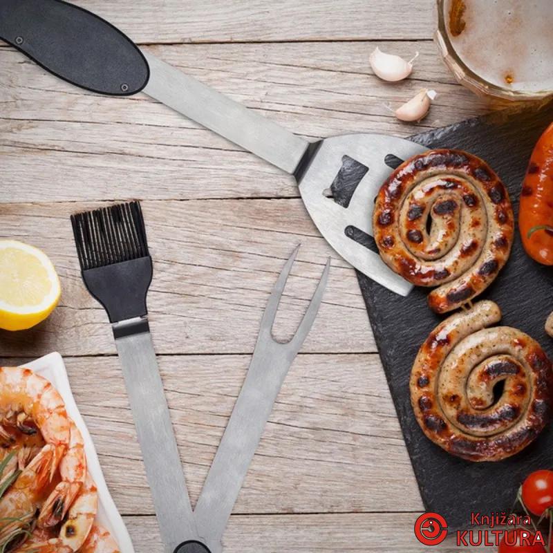 Pribor za roštilj,  Multi BBQ, crni, metal 