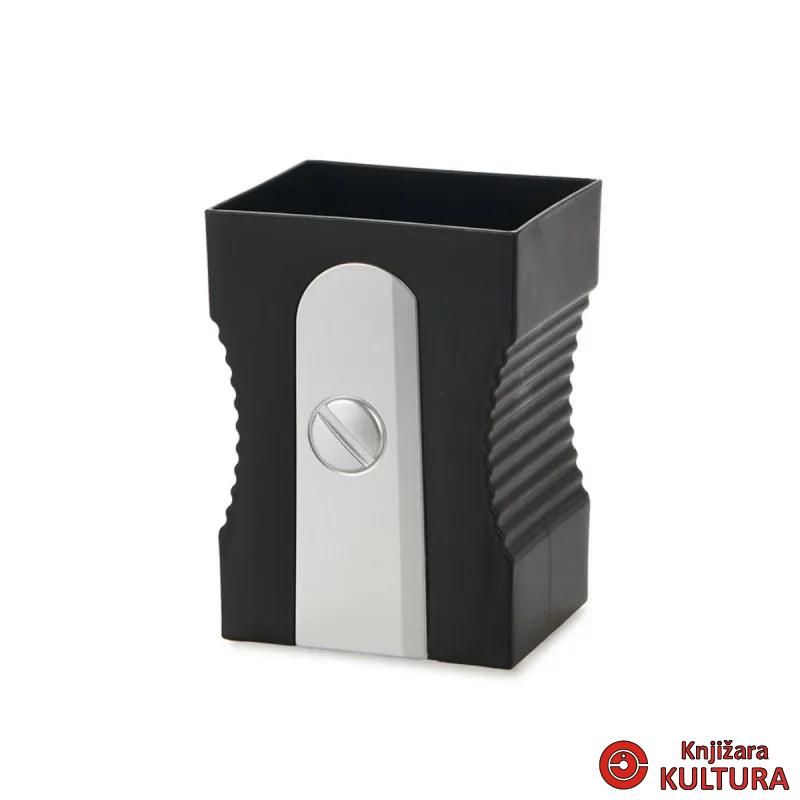 Čaša za olovke, Sharpener, crni, plastic 