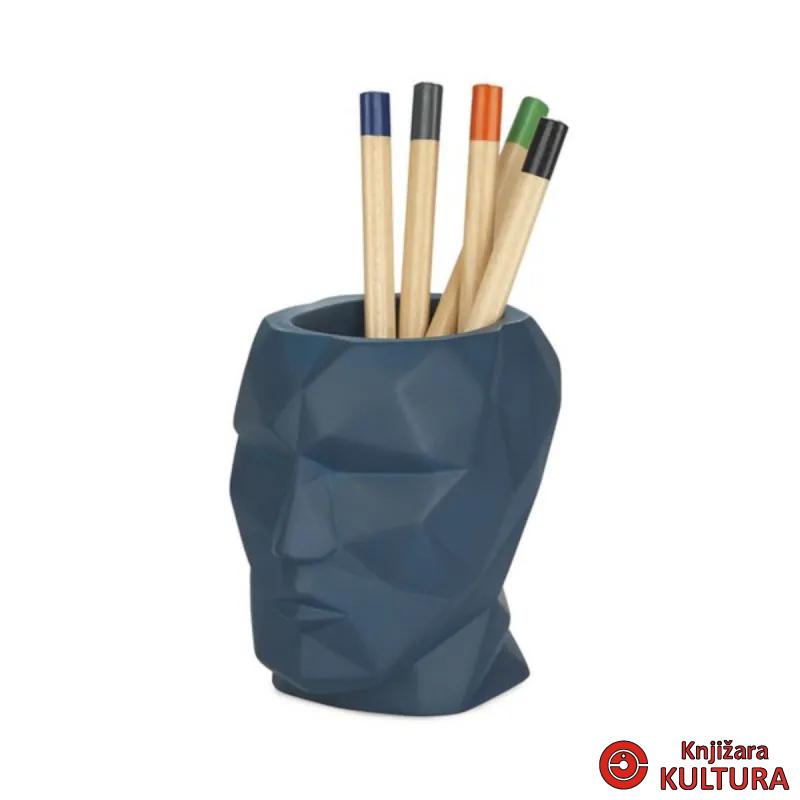 Čaša za olovke, The Head, blue, concrete 