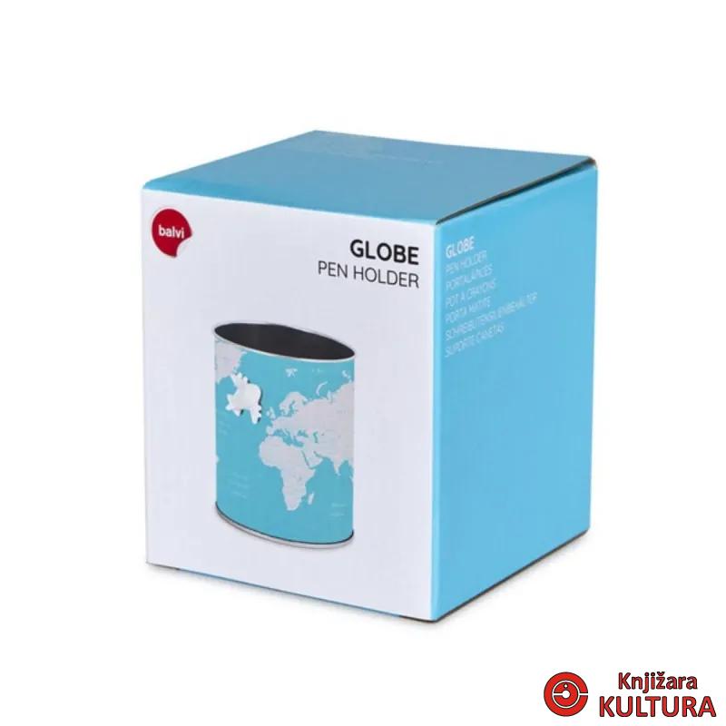 Čaša za olovke, Globe, turquoise, tin 