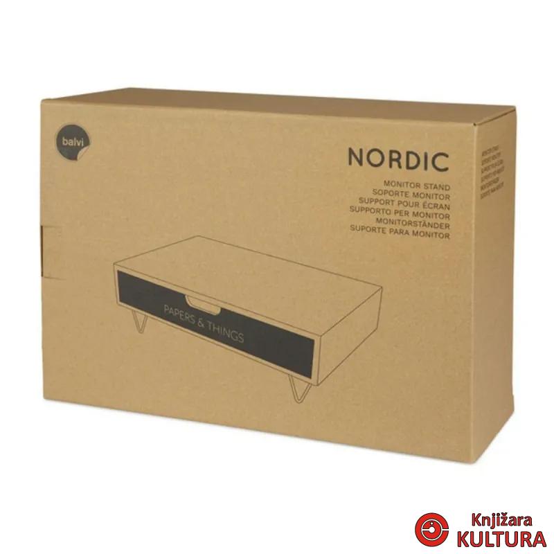 Stalak za monitor, Nordic Papers, drawer, crni, wood 