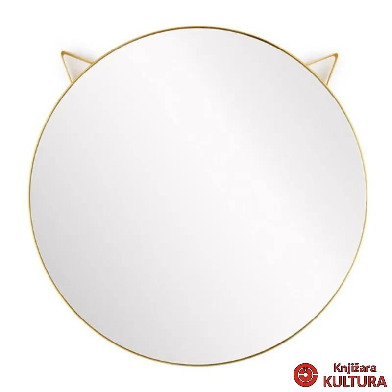 Zidno ogledalo, Cat, round, golden, metal 