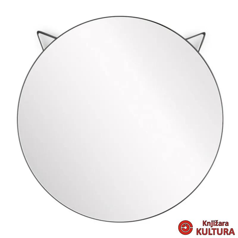 Zidno ogledalo, Cat, round, crni, metal 