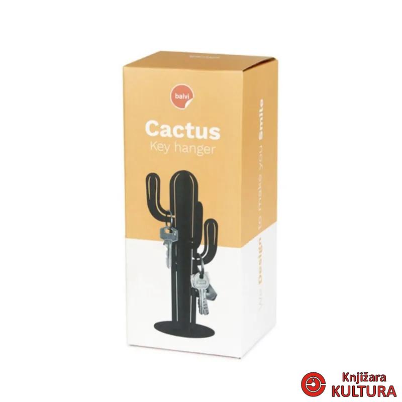 Držač za ključeve, Cactus, crni, metal 