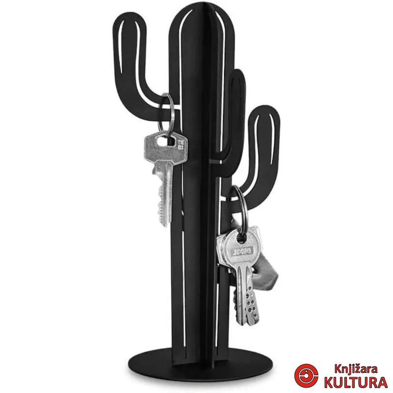 Držač za ključeve, Cactus, crni, metal 
